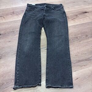 Levis 501 Original Fit Mens Washed Black Straight Leg Denim Jeans 32x29